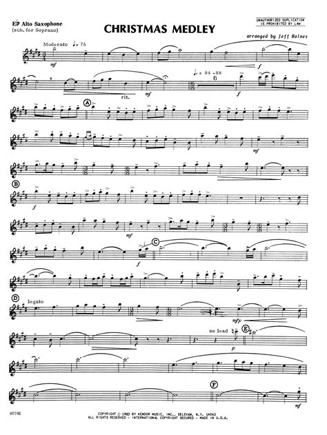 CHRISTMAS JOY MEDLEY (Alto Sax/Piano And Sax Part)